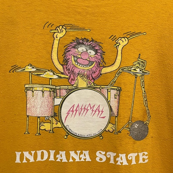 ❌SOLD❌ Vintage 70s Champion Muppets Animal Indiana State T Shirt - Picture 2 of 5